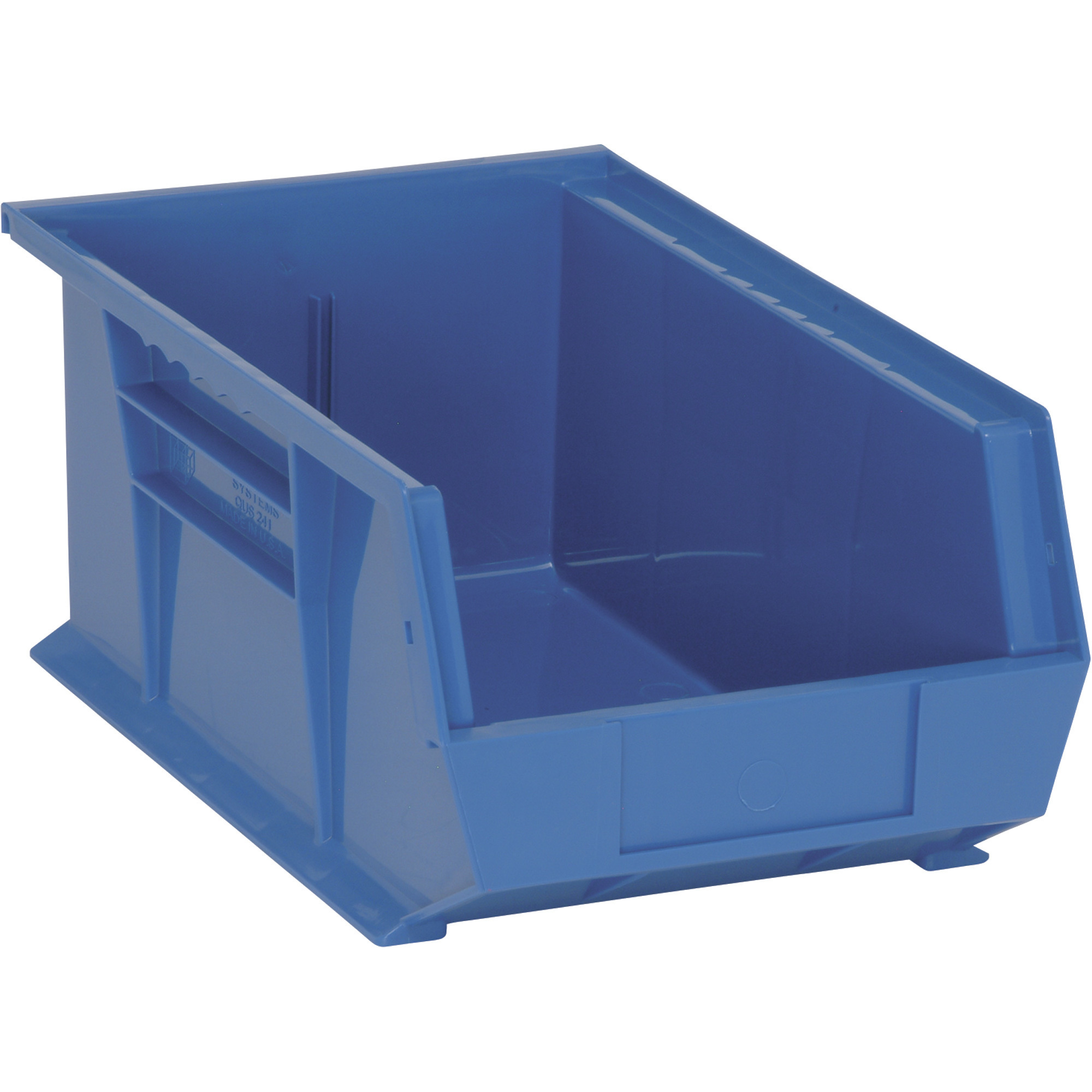 Quantum Storage Heavy-Duty Ultra Stacking Bins, 13 5/8in. x 8 1/4in. x 6in. Size, Blue, Carton of 12, Model# QUS241BLCS